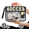 2 Pcs Soccer Gifts Cosmetic Makeup Bag with Chenille Letter