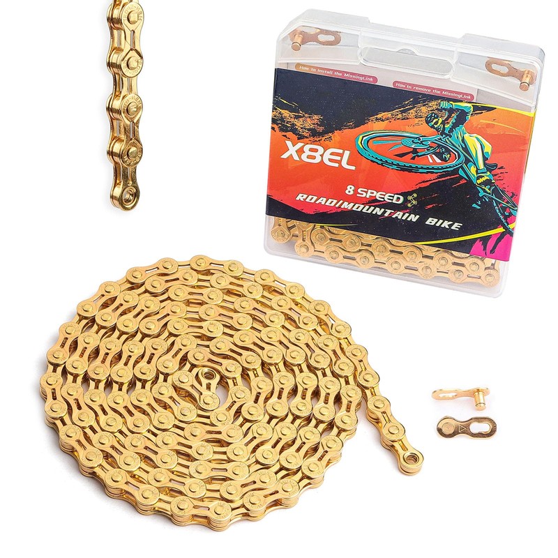 MOHEGIA Bicycle Chain, 6/7/8 Speeds: Lightweight Hollow 116 Link Variable