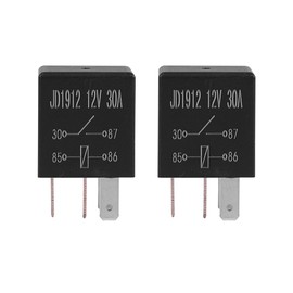 Sarini 2 Pack 4 Pin 12V Relay, 30A Multi-Purpose Automotive Relay, Normally Open, Automatic, Black
