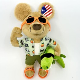 Unique Gift from Florida - Teddy Bear Jim Bear and his pet Alligator Gator - Small-Batch Collectible Plush Toys - USA Bears - ECO-Friendly Materials - Florida Plush Mascots