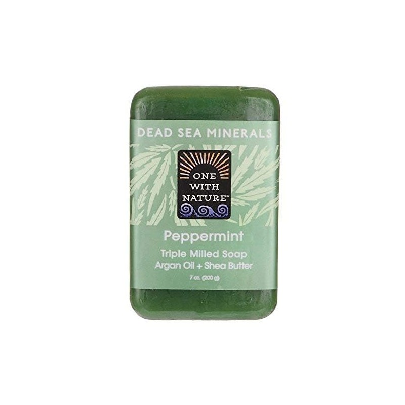 One With Nature Peppermint Dead Sea Mineral Soap, 7 Ounce