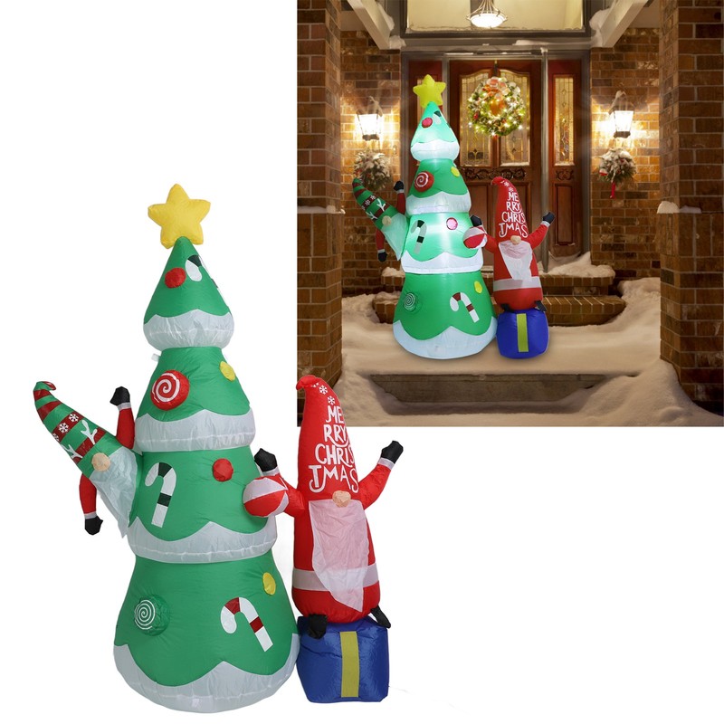 1.8m Dwarf and Christmas Tree Inflatable Decoration IP44 Christmas Outdoor