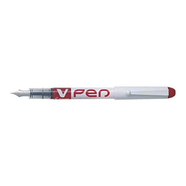 Pilot V Pen SVPN-4W R Disposable Fountain Pen - Red, Box of 12
