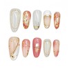 farfarflame Handmade Nail Tip, Short, Medium, Popular, Japanese Style, Oval