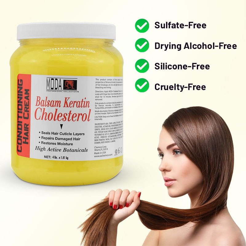 MODA - Cholesterol Deep Conditioning Hair Cream with Keratin, Panthenol,