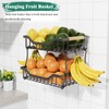 OKZEST 2-Tier Fruit Basket for Kitchen Counter with Banana Hangers,