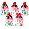 Paper Ice Cream Cups 5.5 Ounce Disposable Yogurt Dessert Bowls