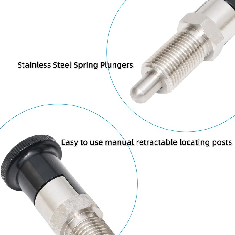 Vleant M16 Stainless Steel Self-Locking Knob Spring Plunger with Spring