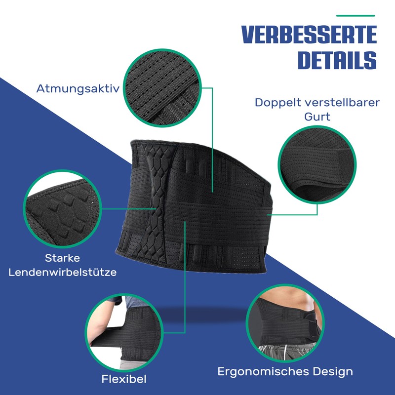 NativoDex Back Support Belt - Back Strap for Stabilising the