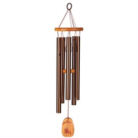 Woodstock Wind Chimes for Outside, Garden, Patio, Porch and Outdoor Decor (24") Inspirational Tibetain Prayer Wind Chime Bronze Wind Chimes Gifts (TPCBR)