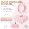 urnexttour Kids Travel Blanket and Pillow- Premium Soft Pink Airplane