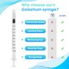 10 Pack 1ml Syringes for Liquid with Cap,Colostrum Syringe Individually