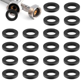 20 Pcs Black Shower Hose Washer Seals – 1/2 Inch Rubber Tap Sealing Rings – Washers for Shower Head, Hose Connector & Plumbing Fittings – Tap & Shower Seals