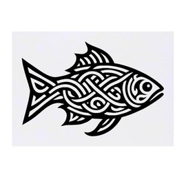 'Celtic Fish' Temporary Tattoo - Water Resistant, Skin-Safe, Non-Toxic Transfer (TO00085171)