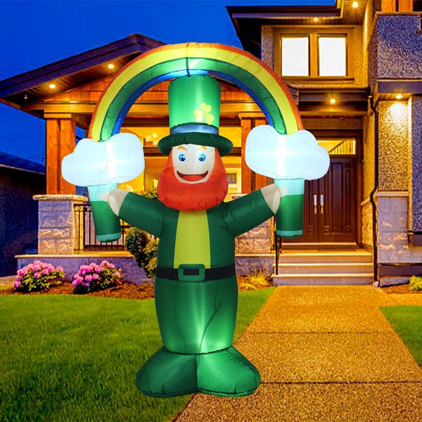 SRKLH 6FT St Patricks Day Inflatables Outdoor Decorations, Inflatable Leprechaun