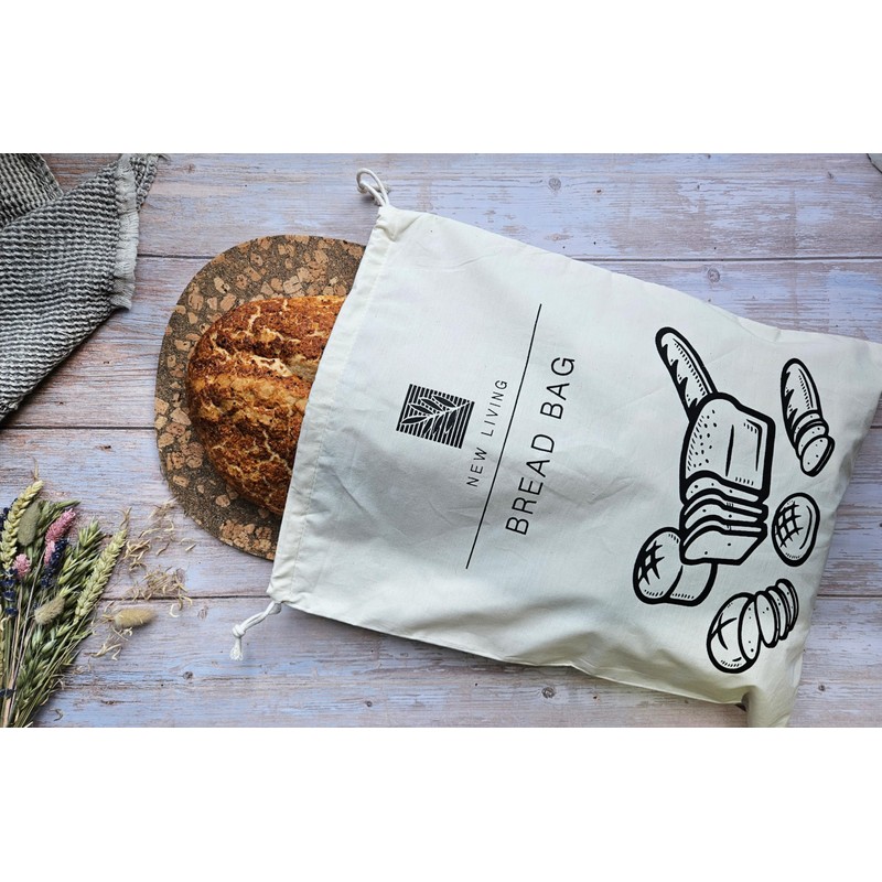 Bread Bag Plastic Lined Size 44x35 cm | 2 Pack