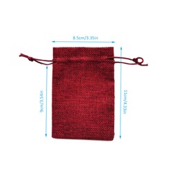 Burlap Bags with Drawstring, 20pcs 3.35 x 4.33in(9x11cm) Small Drawstring Jute Bags Hessian Burlap Gift Bags for Wedding Birthday Christmas Party, Red
