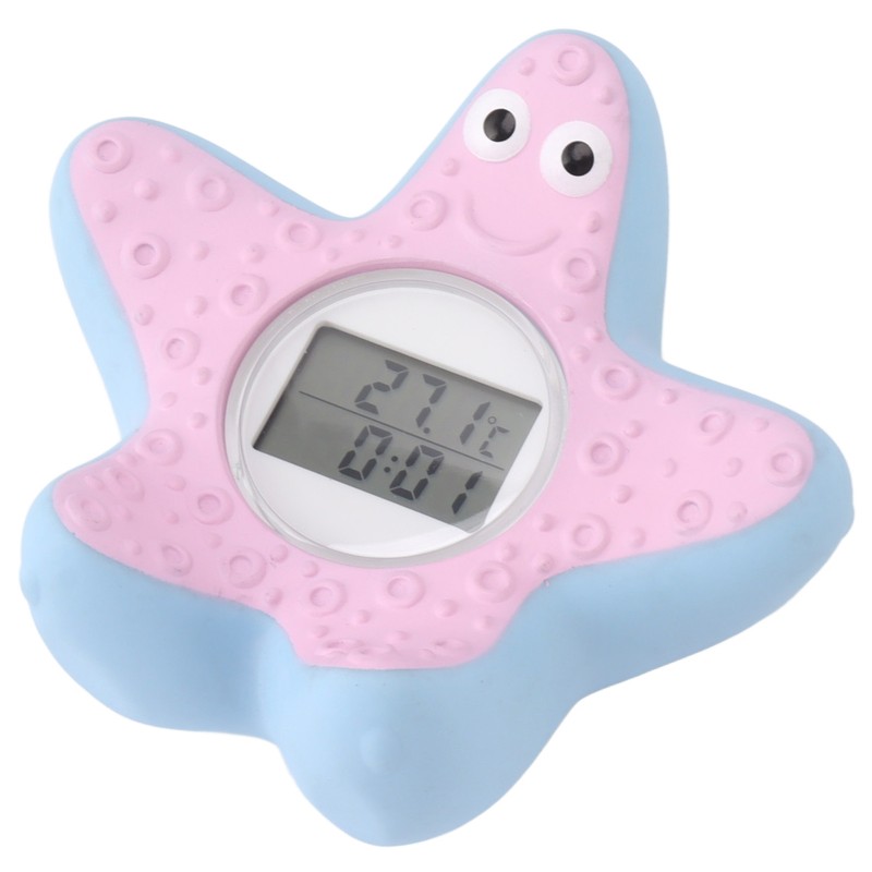 Baby Water Thermometer Starfish Clock Timing 3 Color Light Floating