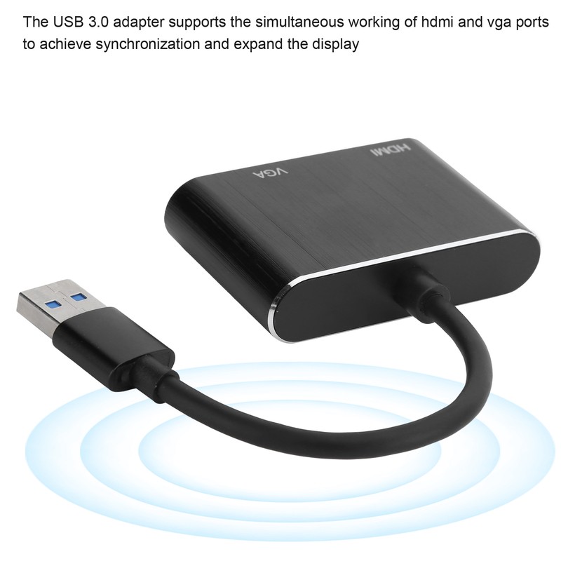 USB3.0 to VGA/HDMI Adapter Power Converter Display Expansion Dock Computer