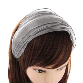 axy HRM2 Wide Headband in Fashion Design Headband Vintage Hair Accessories (Grey)