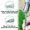 EISENSP 12 Inch Galvanized Landscape Stakes - 50pcs Spiral Metal