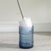 Decorative Glass Toilet Brush and Holder Set, 14.8 inch Height,