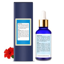 HOME GENIE Home Genie Hibiscus Oil (Hibiscus Rosa Sinensis) 100% Pure Natural Oil for Thick Hair Growth,Skin Care,Anti-Dandruff Solution,Soothes Dryness & May Heal Acne Scars -100ml(3.38floz), with Dropper