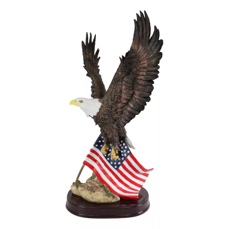 Ebros 18" Tall Large Patriotic Bald Eagle Clutching On American
