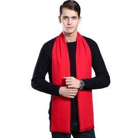 Mens Winter Cashmere Scarf - Ohayomi Fashion Formal Soft Scarves for Men(Red)