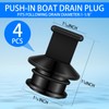 Seenelling 4 Pcs F/1-1/8 Push-in PVC Boat Drain Plug Kit