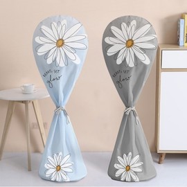 (Small/Large) Stand Fan Cover Net Storage Waterproof Cover small blue 7ea