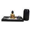 Golden Robe Buddha Monk Zen Garden With Pebbles Sand And
