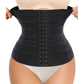 Nebility Waist Cincher Shapewear Tummy Control Plus Size Waist Trainers for Women Belly Trimmer Body Shaper Corset Girdle(3X,Black Normal Size)