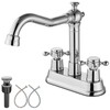 Aolemi 4 Inch Centerset Bathroom Sink Faucet Vintage 2 Cross