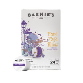 Barnie's Coffee Cool Café Blues Single Serve Coffee Pods with Caramel, Maple, Pecan and Cinnamon Rum Flavors, Medium Roast Arabica Coffee Beans Compatible with Keurig Brewers, 48 Count