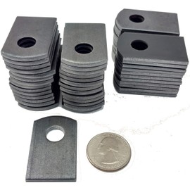 Steel Weld Tab, 1" W, 1 1/2" H 3/8" Hole, 1/8" Thickness, 50 Pack