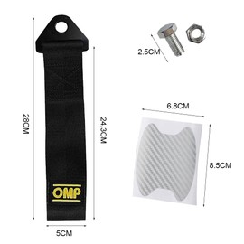 Tow Rope for Racing Car Tow Loop Nylon Trailer Tow Ropes Tow Loop Universal Pull Rope Racing Car Trailer Rope with Car Door Handle Paint Protection Film (Black)