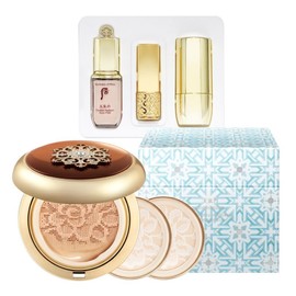 The Whoo Cheongidan Hwahyeon Essence Cushion Special Set (1 Main Product + 2 Refills + Makeup Gift Set), 1 Item, Shade 21 / 더후 천기단 화현 에센스 쿠션 기획세트(본품1+리필2+메이크업 기프트 세트), 1개, 21호