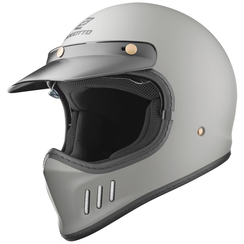Bogotto FF980 Caferacer Cross Helmet, Matte Grey, L