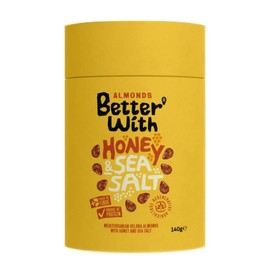 Better With Honey & Sea Salt Almonds, Sweet & Savoury Gourmet Snack, 140 g Tube