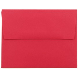 JAM PAPER A2 Colored Recycled Invitation Envelopes - 4 3/8 x 5 3/4 - Red Recycled - 100/Pack