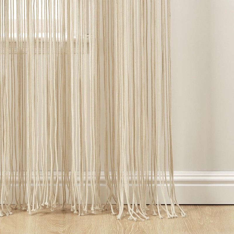 Lush Decor Boho Macrame Textured Cotton Window Curtain Panel Single