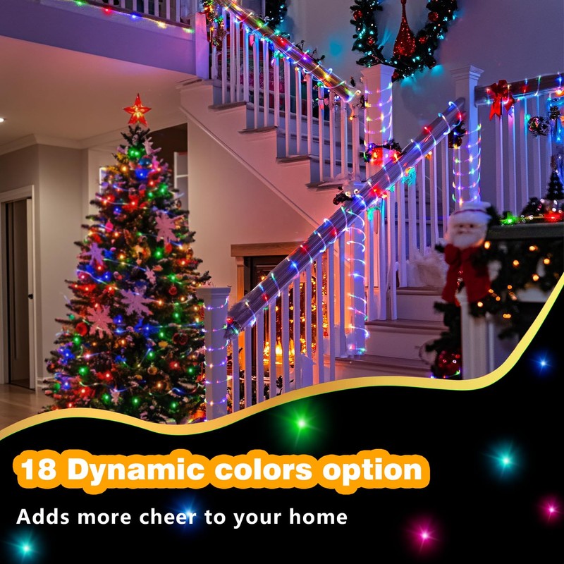 GLPE LED Rope Lights Indoor with USB Powered, 66Ft (33Ft