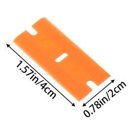 MEETOTT 100 Pieces Plastic Scraper Blades Double-Edged for Safety Glass Scrapers Tools for Removing Stickers, Labels, Glue, and Glass Cleaning - Orange