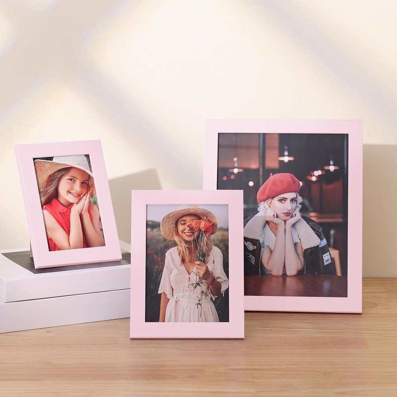 Vittanly 8x10 Picture Frame, Engineered Wood with Shatter Resistant Plexiglass,