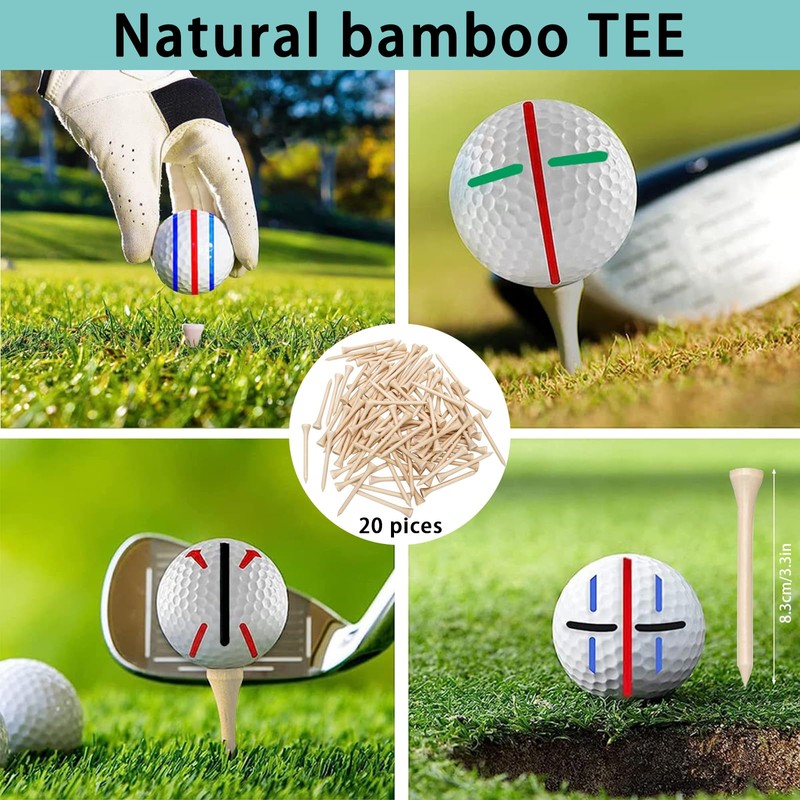 AQTAQ 9 Pcs Golf Ball Line Drawing Marker,5 Golf Ball