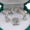 Miniature Nativity Metal Figures in Tree Gift Box Christmas Decoration