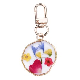 Guqqeuc Blue Dried Pressed Flower Keyring for Women Girls Flower Bag Handbag Charms for Girls Women Purse Bag Accessories for Bag Handbag Flower Key Chrams for Car Keys Cute Keyrings for Women Girls