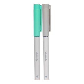 schreibwerk Rollerball Pen - Set of 2 - Ink Pens for Right and Left-Handed Users - Line Thickness 0.5 mm Thin - Light Blue
