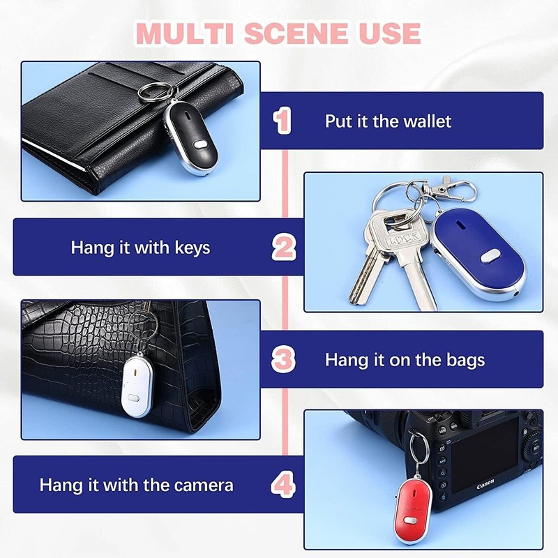 KeyFinder(Red), Keychain Locator for Finding Lost Keys, Smart Key Finder,